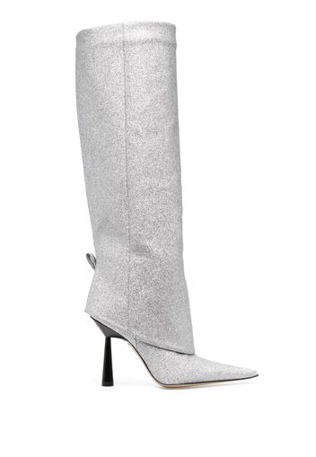 GIABORGHINI Rosie 110mm glitter-detail boots - Silber