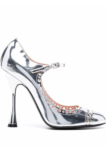 Giambattista Valli Pumps mit Lochmuster - Silber