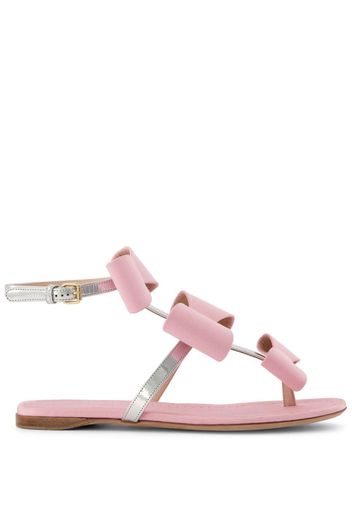 Giambattista Valli Flache Sandalen mit Schleifen - Rosa