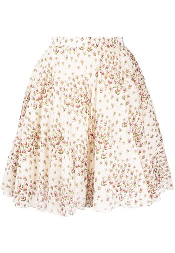 Giambattista Valli floral-print flared skirt - Nude