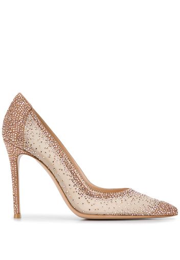 Gianvito Rossi 'Rania' Pumps mit Kristallen, 105mm - Rosa