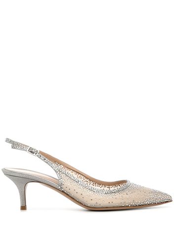 Gianvito Rossi Regina crystal-embellished pumps - Silber