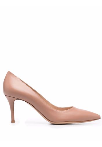 Gianvito Rossi polished-finish pointed-toe pumps - Nude