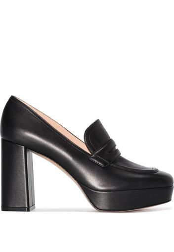 Gianvito Rossi 100mm platform leather loafers - Schwarz