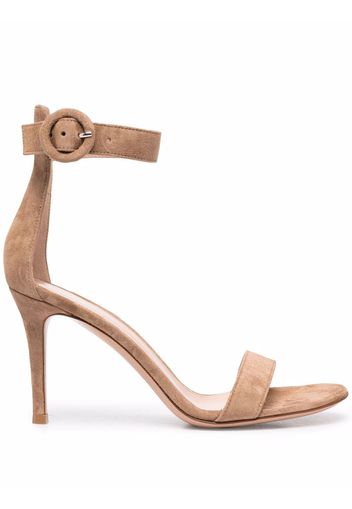 Gianvito Rossi Portofino suede 85mm sandals - Nude