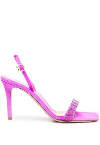 Gianvito Rossi Britney 95mm rhinestone-embellished sandals - Rosa