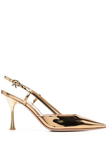 Gianvito Rossi Ribbon 85mm slingback pumps - Gelb