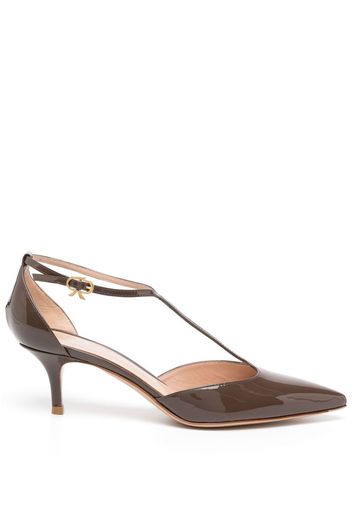 Gianvito Rossi Ribbon T-bar pumps - Braun