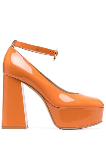 Gianvito Rossi high-shine finish 120mm pumps - Orange