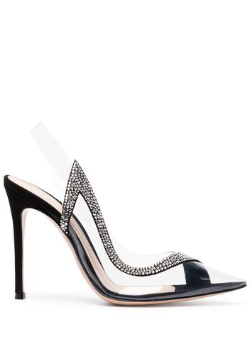 Gianvito Rossi Hortensia 105mm embellished slingback pumps - Weiß