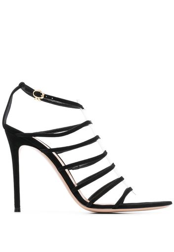 Gianvito Rossi GIANVITO 105 MULTI CRYSTAL STRAP PVC CENTRE SANDAL - Schwarz