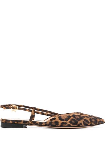 Gianvito Rossi leopard-print pointed sandals - Braun