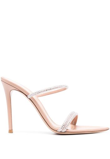 Gianvito Rossi rhinestone-embellishment 110mm mule sandals - Nude