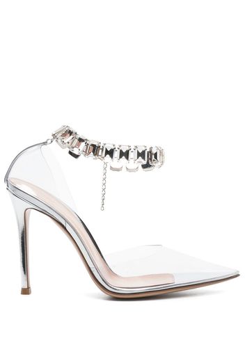 Gianvito Rossi crystal-embellished transparent pumps - Nude