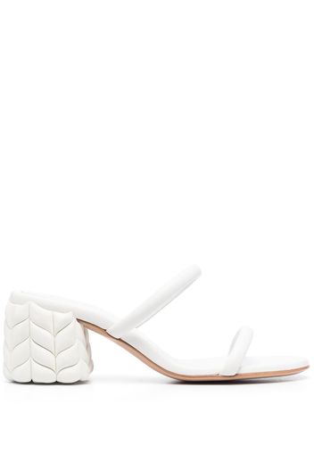 Gianvito Rossi Chevron-quilted strappy mules - Weiß