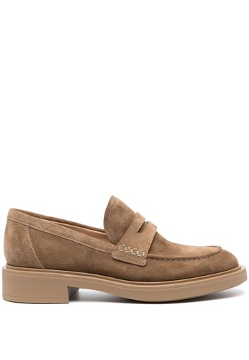 Gianvito Rossi round-toe suede loafers - Braun