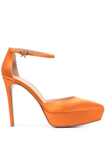 Gianvito Rossi platform 120mm leather pumps - Orange