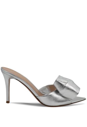 Gianvito Rossi Bow metallic heeled mules - Grau