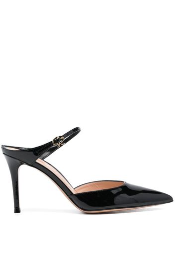 Gianvito Rossi Ribbon 85mm patent-leather mules - Schwarz