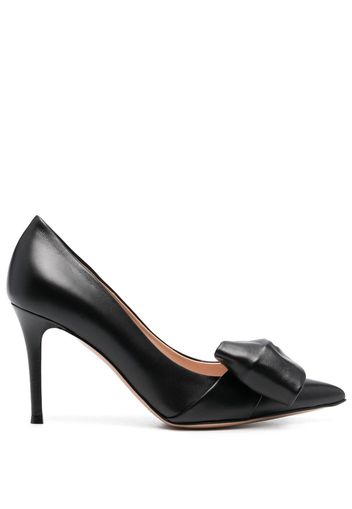 Gianvito Rossi 85mm bow-detail leather pumps - Schwarz