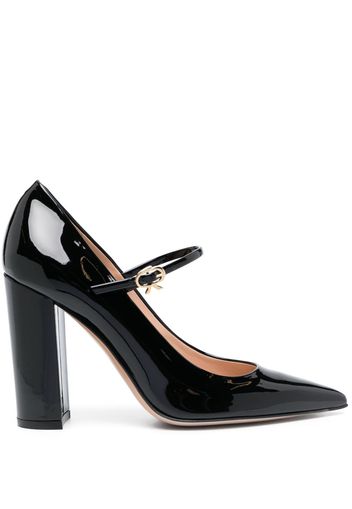 Gianvito Rossi 105mm pointed leather pumps - Schwarz