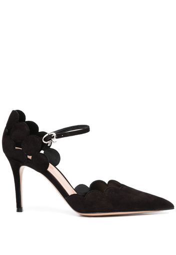 Gianvito Rossi Ariana D'Orsay 85mm suede pumps - Schwarz