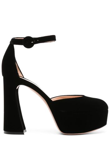 Gianvito Rossi 120mm velvet platform sandals - Schwarz