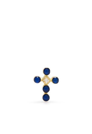 Gigi Clozeau 18kt yellow gold lapis lazuli cross stud earrings