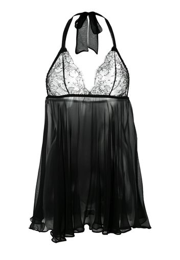 Gilda & Pearl 'Ava' Babydoll aus Seide - Schwarz