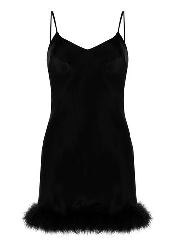 Gilda & Pearl Kitty Camisole-Kleid mit Federbesatz - Schwarz