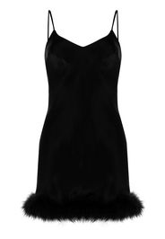 Gilda & Pearl Kitty Camisole-Kleid mit Federbesatz - Schwarz