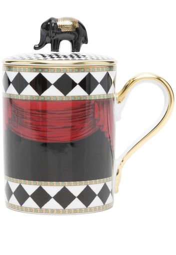 GINORI 1735 Elephant geometric-print mug - Schwarz