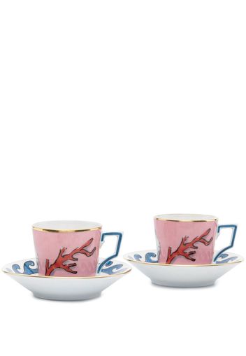 GINORI 1735 Viaggio Di Nettuno coffee cups (set of 2) - Rosa