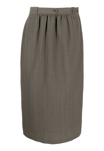 Giorgio Armani Pre-Owned 1980s gathered detailing straight-cut skirt - Grau