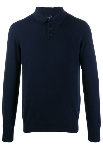 Giorgio Armani Langärmeliges Poloshirt - Blau