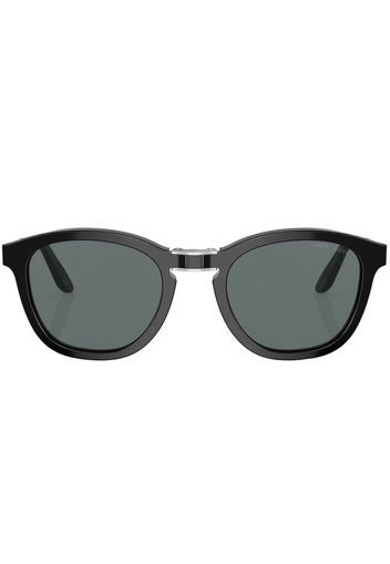 Giorgio Armani logo-print round-frame sunglasses - Schwarz