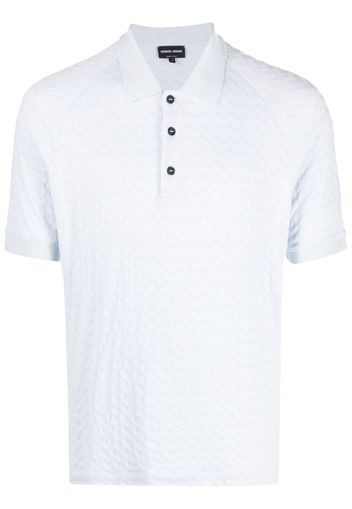 Giorgio Armani chevron-knit polo shirt - Blau