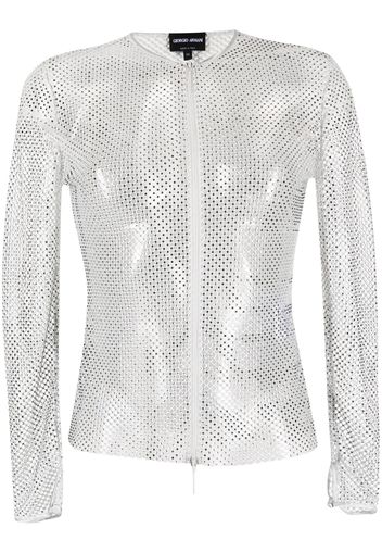 Giorgio Armani crew-neck mesh T-shirt - Grau