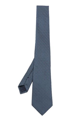 Giorgio Armani geometric-print silk tie - Blau