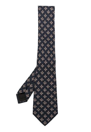 Giorgio Armani geometric-pattern silk tie - Schwarz