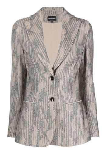 Giorgio Armani single-breasted jacquard blazer - Grau