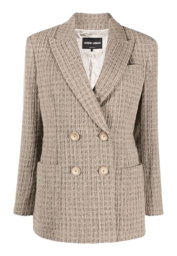 Giorgio Armani double-breasted textured blazer - Nude