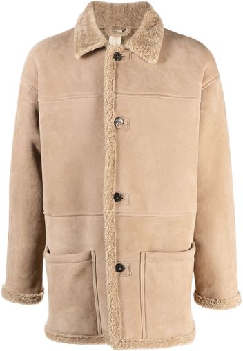 Giorgio Brato leather patchwork coat - Nude