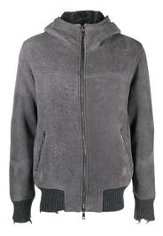 Giorgio Brato hooded zip-up leather jacket - Grau