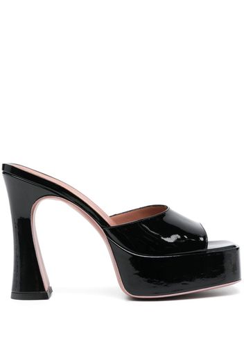 Giuliano Galiano Charlie 125mm patent leather mules - Schwarz