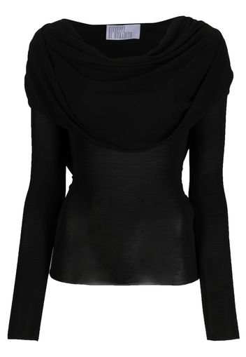 Giuseppe Di Morabito draped-detailing long-sleeve T-shirt - Schwarz