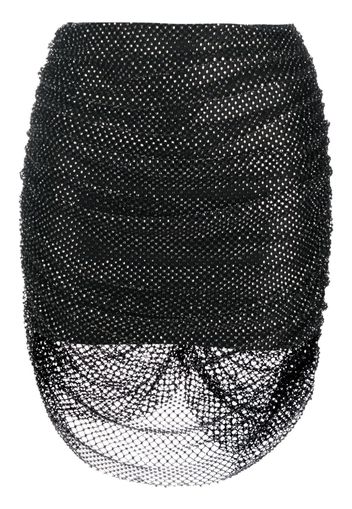 Giuseppe Di Morabito rhinestone-embellished mesh miniskirt - Schwarz