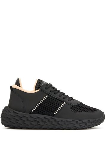 Giuseppe Zanotti 'Urchin' Sneakers mit Netzeinsätzen - Schwarz