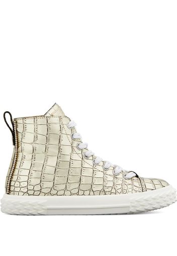 Giuseppe Zanotti Sneakers mit Kroko-Effekt - Gold