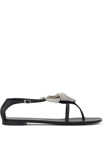 Giuseppe Zanotti 'Calla' Sandalen in floralem Design - Schwarz